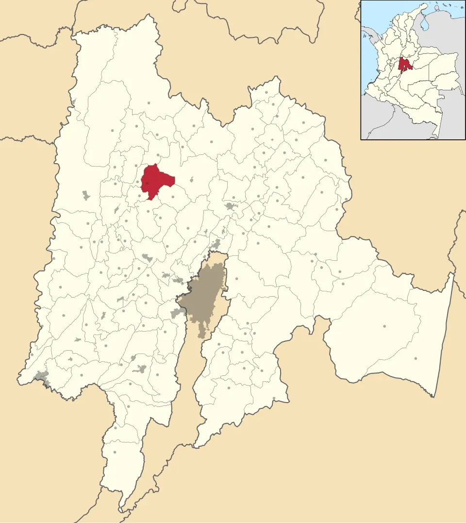 Mapa de ubicación del municipio de Vergara en Cundinamarca